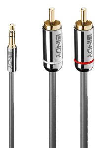 Lindy 35333 Audio-Kabel 1 m 3.5mm 2 x RCA Anthrazit