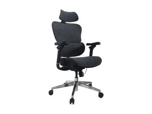 Equip Ergonomischer Premium-Bürostuhl mit Kopfstütze und Armlehnen, Blau-Schwarz