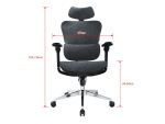 Equip Ergonomischer Premium-Bürostuhl mit Kopfstütze und Armlehnen, Blau-Schwarz