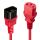 Lindy 30477 Stromkabel Schwarz, Rot 1 m C14-Koppler C13-Koppler