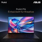 ASUS ProArt P16 H7606WW-SE002X Copilot+ PC AMD Ryzen AI 9 HX 370 Laptop 40,6 cm (16") Touchscreen WQUXGA 64 GB LPDDR5x-SDRAM 2 TB SSD NVIDIA GeForce RTX 5080 Laptop GPU Wi-Fi 7 (802.11be) Windows 11 Pro Deutsch Schwarz