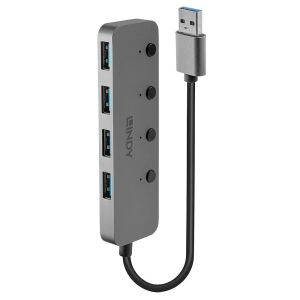 Lindy 43309 Schnittstellen-Hub USB 3.2 Gen 1 (3.1 Gen 1) Type-A 5 Mbit/s Grau