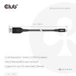 CLUB3D CAC-1563 USB-C® to DisplayPort™ 2.1 DP54 Bi-Directional Cable 8K120Hz 2m / 6.6ft