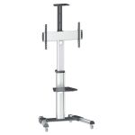 Manhattan Universal Multimedia TV-Ständer auf Rollen, Für Bildschirme von 37" bis 70"* und bis zu 50 kg, -12 ~ 5Â° neigbar, 90Â° schwenkbar, Kamerahalterung und AV-Fachboden abnehmbar, schwarz/silber