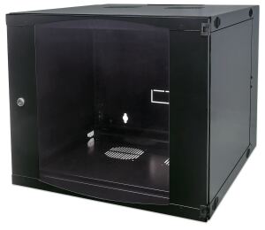 Intellinet 19" Wandverteiler mit Schwenkrahmen, 12 HE, 593 (H) x 540 (B) x 450 (T) mm, Flatpack, schwarz