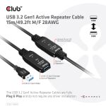 CLUB3D CAC-1406 USB Kabel USB 3.2 Gen 1 (3.1 Gen 1) 15 m USB A 5 Gbit/s Schwarz