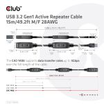 CLUB3D CAC-1406 USB Kabel USB 3.2 Gen 1 (3.1 Gen 1) 15 m USB A 5 Gbit/s Schwarz