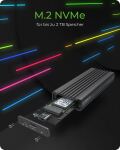 ICY BOX IB-1824ML-C31, Type-C® USB 3.2 Gen 2 zu PCIe NVMe M.2 2230/2242/2260/2280 SSD Gehäuse, Beleuchtung mit Farbwechsel
