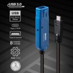 Lindy 43381 USB Kabel USB 3.2 Gen 1 (3.1 Gen 1) 8 m USB C USB A 5 Gbit/s Schwarz, Blau