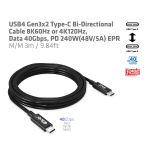 CLUB3D CAC-1579 USB Kabel USB4 Gen 3x2 3 m USB C 40 Gbit/s 240 W Schwarz
