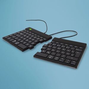 R-Go Tools Ergonomische Tastatur R-Go Split Break v2 mit Pausensoftware, geteilte Tastatur, QWERTZ (DE), Kabelgebunden, Schwarz