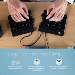 R-Go Tools Ergonomische Tastatur R-Go Split Break v2 mit Pausensoftware, geteilte Tastatur, QWERTZ (DE), Kabelgebunden, Schwarz