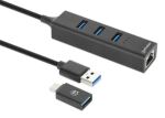 Manhattan 180894 Schnittstellen-Hub USB 3.2 Gen 1 (3.1 Gen 1) Type-A + Type-C 5000 Mbit/s Schwarz
