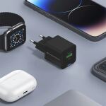 Conceptronic 2-Port 20W GaN USB-PD-Ladegerät, USB-C x 1, USB-A x 1, QC 3.0, PPS