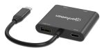 Manhattan 154321 Videokabel-Adapter 0,15 m USB Typ-C 2 x HDMI Schwarz