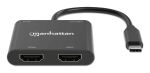 Manhattan 154321 Videokabel-Adapter 0,15 m USB Typ-C 2 x HDMI Schwarz