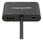Manhattan 154321 Videokabel-Adapter 0,15 m USB Typ-C 2 x HDMI Schwarz
