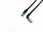 Equip Cat.6A S/FTP Patchkabel, gewinkelter zu geradem Stecker, 2,0 m, Schwarz