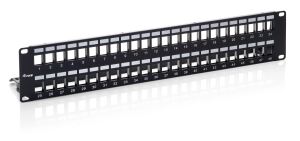 Equip 48-Port Keystone Cat.6 Geschirmtes Patch Panel, Schwarz