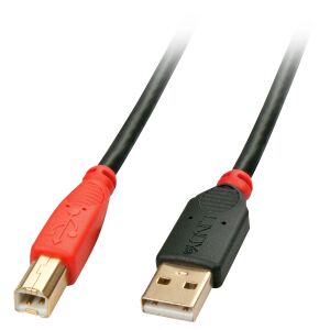 Lindy 42762 USB Kabel USB 2.0 15 m USB A USB B 0,48 Gbit/s Schwarz, Rot