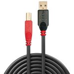 Lindy 42762 USB Kabel USB 2.0 15 m USB A USB B 0,48 Gbit/s Schwarz, Rot