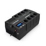 CyberPower BR1000ELCD Line-Interactive USV 1000VA/600W LCD, AVR, USB (HID), RJ45 Lan Protection, Ausgang (4+4) Schuko, USB Ladegerät