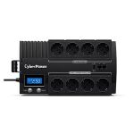 CyberPower BR1000ELCD Line-Interactive USV 1000VA/600W LCD, AVR, USB (HID), RJ45 Lan Protection, Ausgang (4+4) Schuko, USB Ladegerät