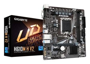 GIGABYTE H610M H V2 Mainboard - Unterstützt Intel Core Prozessoren 14th CPUs, 4+1+1 Hybrid Digital VRM, up to 5600MHz DDR5, 1xPCIe 3.0 M.2, GbE LAN, USB 3.2 Gen 1