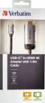 Verbatim 49144 Videokabel-Adapter 1,5 m USB Typ-C HDMI...