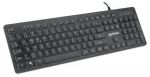 Manhattan Ultraflache USB-Gaming-Tastatur mit LEDs, 12 Multimedia-Funktionstasten, farbige LED-Hintergrundbeleuchtung, schwarz