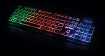 Manhattan Ultraflache USB-Gaming-Tastatur mit LEDs, 12 Multimedia-Funktionstasten, farbige LED-Hintergrundbeleuchtung, schwarz