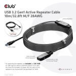 CLUB3D CAC-1405 USB Kabel USB 3.2 Gen 2 (3.1 Gen 2) 10 m USB A 5 Gbit/s Schwarz