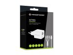 Conceptronic 2-Port 33W GaN USB-PD-Ladegerät mit 3-in-1-Ladekabel, USB-C x 1, USB-A x 1, QC 3.0, PPS