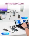 ICY BOX IB-HUB1743-CPD, 9-in-1 HUB, 7x HUB Port (3C+ 4A) mit 1x USB-C für Laden (PD 20W mit display) & 1x PD 100W (upstream to Host) USB 3.2 Gen2, 10 Gbit/s