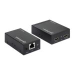 Manhattan 1080p HDMI over Ethernet Extender Kit, Verlängert mit 1080p@60Hz auf bis zu 50 m über ein Cat6-Netzwerkkabel, Infrarot-Unterstützung
