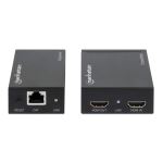 Manhattan 1080p HDMI over Ethernet Extender Kit, Verlängert mit 1080p@60Hz auf bis zu 50 m über ein Cat6-Netzwerkkabel, Infrarot-Unterstützung