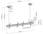 Equip 650373 45"-55" Zweifach TV-Deckenhalterung