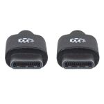 Manhattan USB 2.0 Typ C-Kabel, Typ C-Stecker auf Typ C-Stecker, 480 Mbit/s, 1 m, schwarz