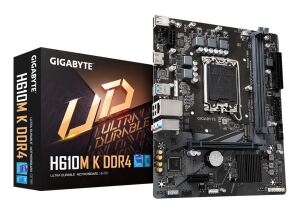 GIGABYTE H610M K DDR4 Mainboard - Unterstützt Intel Core Prozessoren 14th Gen CPUs, 3+1+1 Phases Hybrid Power Design, up to 3200MHz DDR4, 1xPCIe 3.0 M.2, GbE LAN, USB 3.2 Gen 1