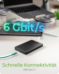 ICY BOX IB-201T-CU31, ext. 2.5" SATA Gehäuse, USB 3.2 Gen 2 bis zu 10 Gbit/s, Werkzeuglos, Kunststoff, schwarz