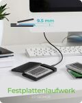 ICY BOX IB-201T-CU31, ext. 2.5" SATA Gehäuse, USB 3.2 Gen 2 bis zu 10 Gbit/s, Werkzeuglos, Kunststoff, schwarz