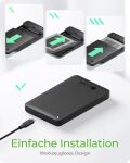 ICY BOX IB-201T-CU31, ext. 2.5" SATA Gehäuse, USB 3.2 Gen 2 bis zu 10 Gbit/s, Werkzeuglos, Kunststoff, schwarz
