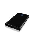 ICY BOX IB-273StU3, Ext. HDD-Gehäuse, 1x 2,5" SATA HDD zu USB 3.2 Gen 1 Host, blaue Kreisbeleuchtung, Aluminium, schwarz
