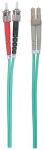 Intellinet Glasfaser LWL-Anschlusskabel, Duplex, Multimode, ST/LC, 50/125 µm, OM3, 2 m, Aqua