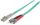 Intellinet Glasfaser LWL-Anschlusskabel, Duplex, Multimode, ST/LC, 50/125 µm, OM3, 2 m, Aqua