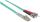 Intellinet Glasfaser LWL-Anschlusskabel, Duplex, Multimode, ST/LC, 50/125 µm, OM3, 2 m, Aqua