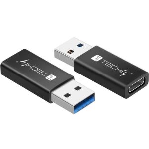 Techly IADAP USB3-AFT Kabeladapter USB A USB C Schwarz