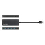 Manhattan 4-Port USB 3.2 Gen 1 Hub, USB-A-Stecker auf 4 x USB-A-Buchse, 5 Gbit/s Datenübertragungsraten, Stromversorgung über USB, schwarz