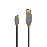 Lindy 36888 USB Kabel USB 2.0 3 m USB A USB C 0,48 Gbit/s Schwarz, Grau
