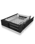 ICY BOX IB-2227StS, 2bay 2.5" SATA Mobile Rack, 2x 2,5" SATA HDD to 2 SATA Host, black, optional 3cm blower
